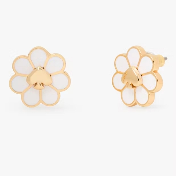 kate spade Jewelry - LOW START Kate Spade Day Tripper Stud Earrings White and Gold